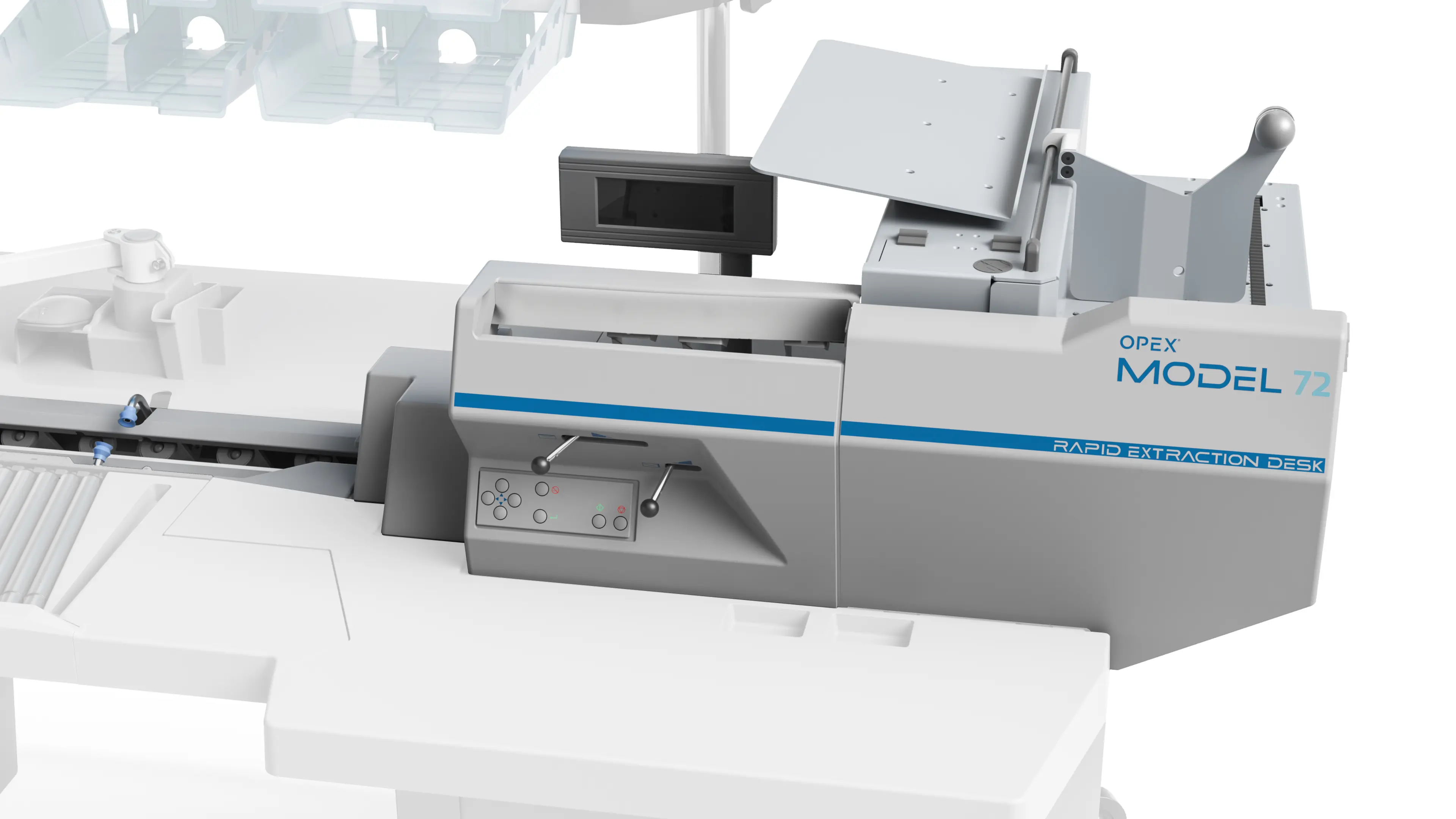 Integrierter Brieföffner (Rapid Extraction Desk) des OPEX FalconV+ RED